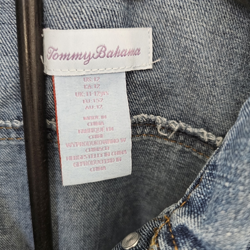 Tommy Bahama Youth Girls Denim Jean Jacket Med Wash Size 12 - Picture 2 of 10